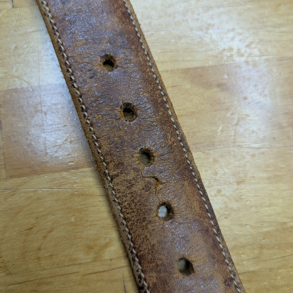 Boston Early Tones Woven Leather Belt with Brass Buckle 32"-35" - Picture 6 of 11